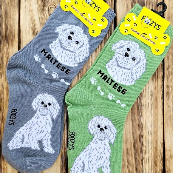 Unisex Canine Foozys Socks - Maltese - Picture 1 of 2